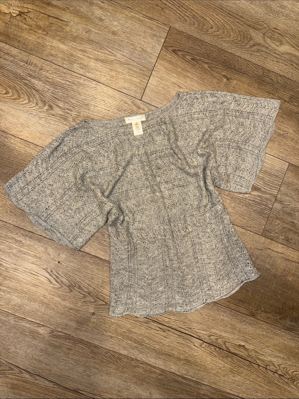 WHBM Gray Knit Flutter-Sleeve Women's Top